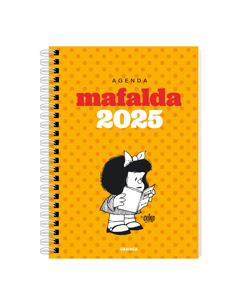 AGENDA MAFALDA 2025 ANILLADA AMARILLA