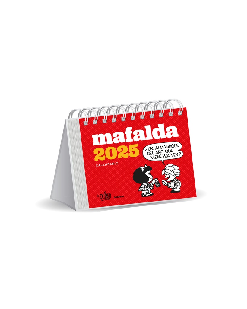 CALENDARIO MAFALDA 2025 ESCRITORIO ROJO